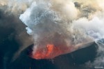 Извержение Плоского Толбачика. Вид с вертолета